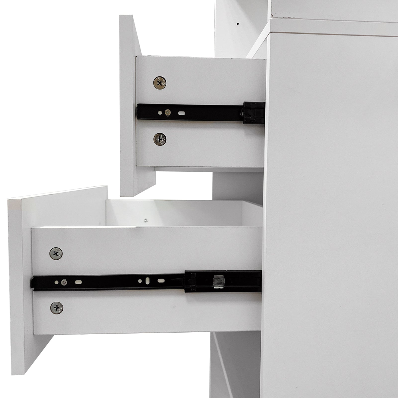 C1 Modular Wooden Closet Organizer System with 2 Drawers 3 Shelves Wall Mount Shelving for Walk in Closet Bedroom Organization Built in Clothes Storage White 23.62&