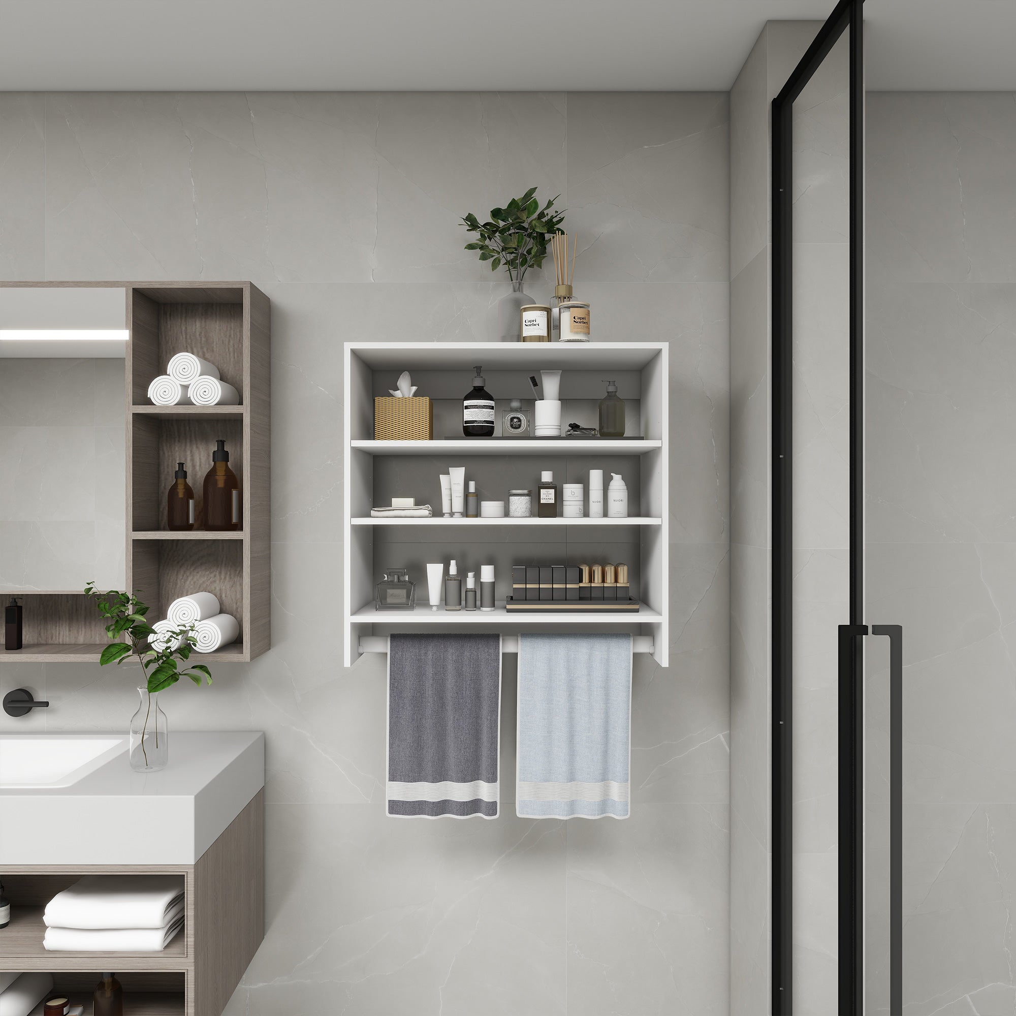 B1 Closet Organizer System: Wall Mounted Closet Organizers and Storage Walk in Closet System Closet Rack and Shelving Modern Closet Storage for Bedroom 31.49&