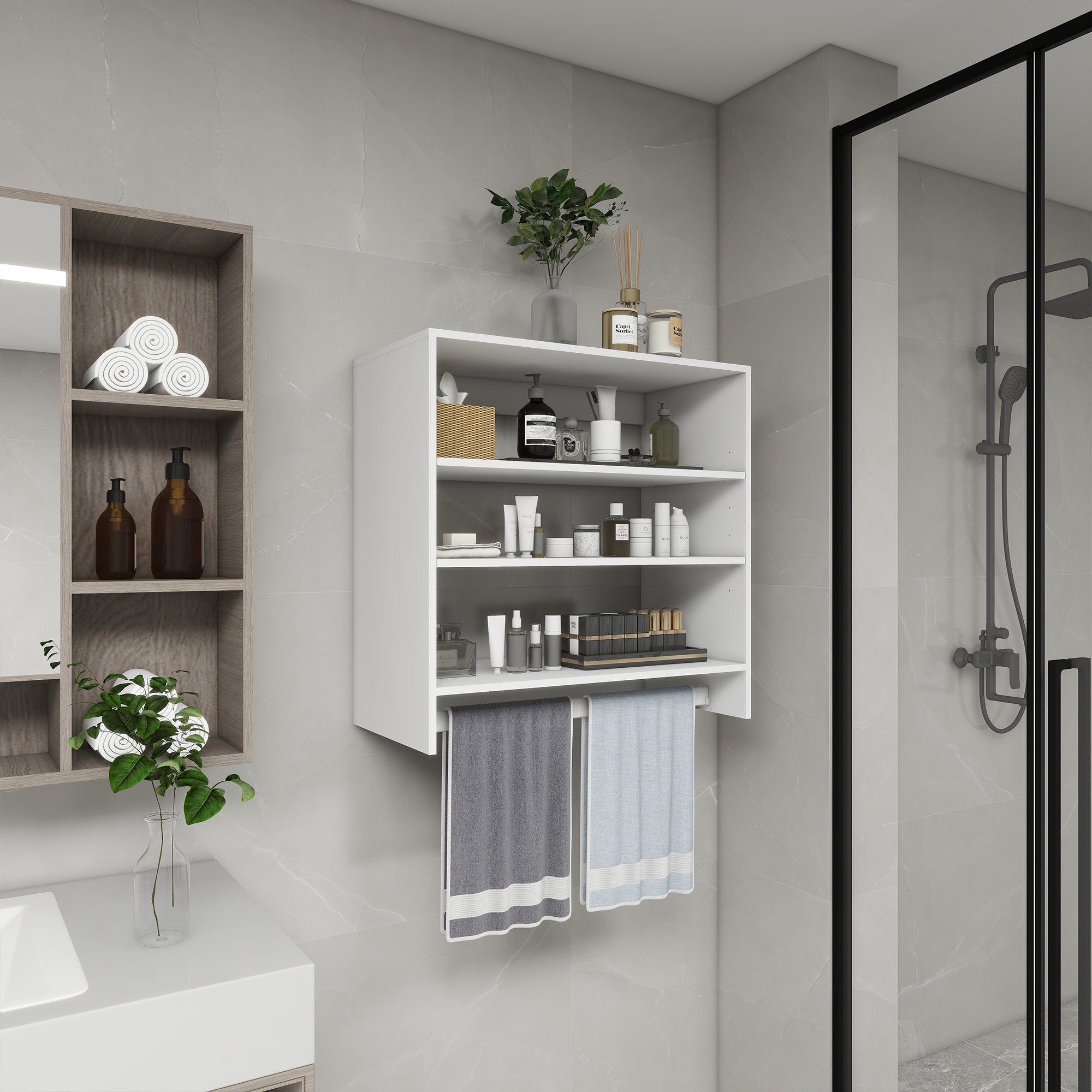 B1 Closet Organizer System: Wall Mounted Closet Organizers and Storage Walk in Closet System Closet Rack and Shelving Modern Closet Storage for Bedroom 31.49&