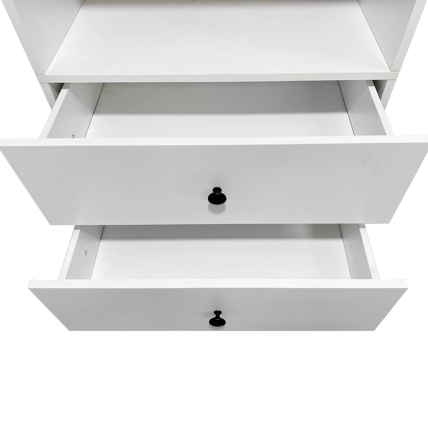 C1 Modular Wooden Closet Organizer System with 2 Drawers 3 Shelves Wall Mount Shelving for Walk in Closet Bedroom Organization Built in Clothes Storage White 23.62&