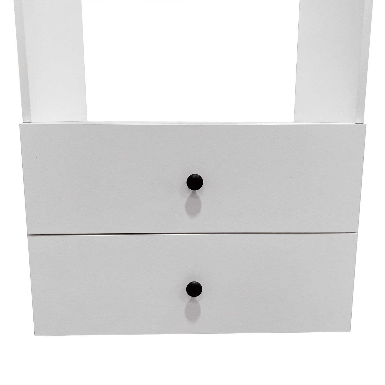 C1 Modular Wooden Closet Organizer System with 2 Drawers 3 Shelves Wall Mount Shelving for Walk in Closet Bedroom Organization Built in Clothes Storage White 23.62&