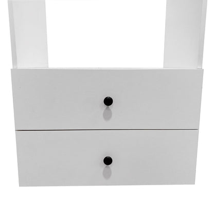 C1 Modular Wooden Closet Organizer System with 2 Drawers 3 Shelves Wall Mount Shelving for Walk in Closet Bedroom Organization Built in Clothes Storage White 23.62&