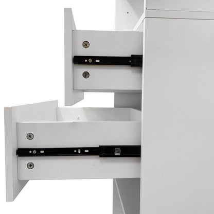 C1 Modular Wooden Closet Organizer System with 2 Drawers 3 Shelves Wall Mount Shelving for Walk in Closet Bedroom Organization Built in Clothes Storage White 23.62&