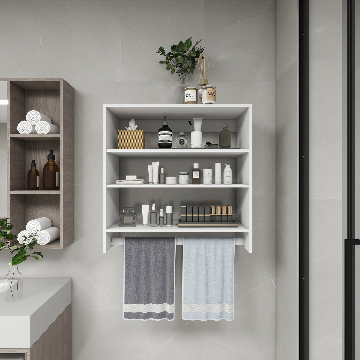 B1 Closet Organizer System: Wall Mounted Closet Organizers and Storage Walk in Closet System Closet Rack and Shelving Modern Closet Storage for Bedroom 31.49&