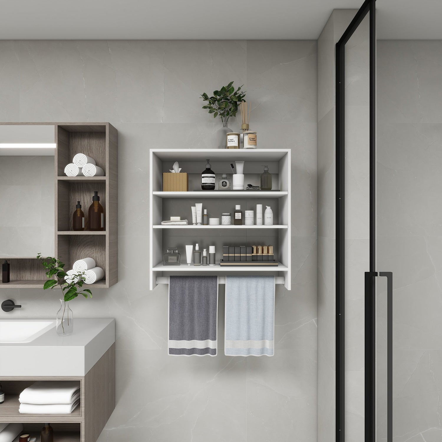 B1 Closet Organizer System: Wall Mounted Closet Organizers and Storage Walk in Closet System Closet Rack and Shelving Modern Closet Storage for Bedroom 31.49&